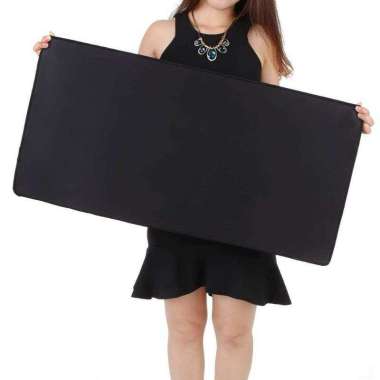 Mouse Pad Alas Desk Mat Meja Kerja Gaming XL Gamer Jumbo Besar Lebar 50x80 cm Hitam Polos