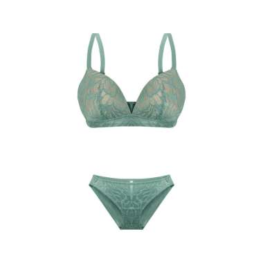 Wimiu BH Bra Set Wanita Pakaian Dalam Wanita 200021 Hijau 32