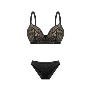 Wimiu BH Bra Set Wanita Pakaian Dalam Wanita 200021 Hitam 34