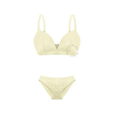 Wimiu BH Bra Set Wanita Pakaian Dalam Wanita 200021 Cream 34