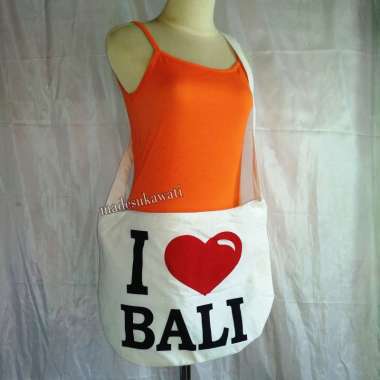 Tas selempang kain blacu khas bali I Love Bali