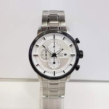 Alexandre Christie Chronograph Stainless Steel Jam Tangan Pria [AC6323MC] Silver White