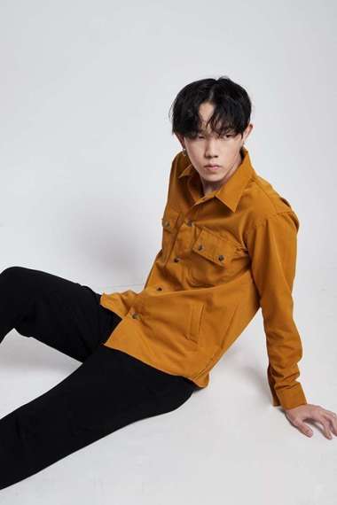 Jaket parka outer jaket pria semi parka warna Mustard M