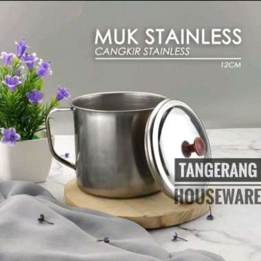 Mug Gelas Stainless Steel Besar 12 Cm