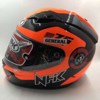 Helm NHK GP1000 GP 1000 Motif R75 Orange Fluorecent Black Orange Stabilo Double Visor Full Face XL