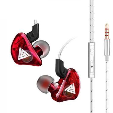 QKZ QKZ-CK Earphone HiFi with Mic [High Quality] MERAH