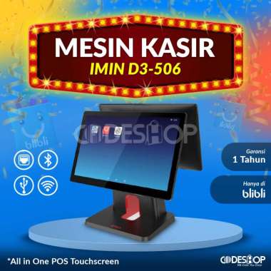 Mesin Kasir POS Touchscreen IMIN D3-506 Android Dual Display 4GB/16GB