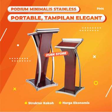 Podium Minimalis PM4 Stainless, Mimbar Masjid Minimalis Modern HPL, Podium Mushola Modern