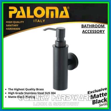 Tempat Sabun Kamar Mandi Paloma QHBAP 9233 Dispenser Sabun Shampoo Cair Hitam Botol Pump Sabun Murah