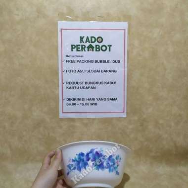 mangkok sup cantik - mangkok melamine motif kembang - mangkok bunga -