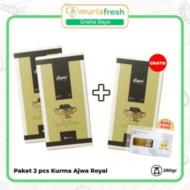 Kurma Ajwa Royal 260gr 2pcs (Free Ajwa Royal 260 + Baby Gold) Kurma Ajwa Al-Madinah