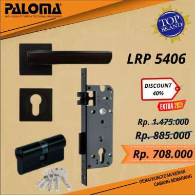 PALOMA LRP 5406 Satu Set Gagang Pintu Black Handle Pintu MATTE HITAM