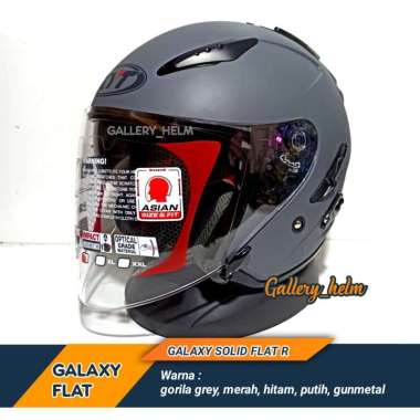 HELM KYT GALAXY GORILA GREY FLAT R | HELM KYT VISOR FLAT GREY DOFF Visor flat M