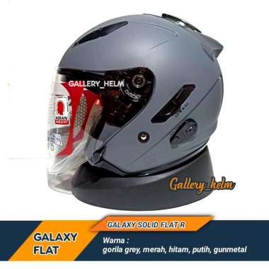 HELM KYT GALAXY GORILA GREY FLAT R | HELM KYT VISOR FLAT GREY DOFF Visor flat L