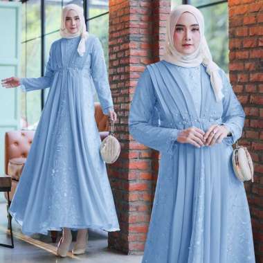 Rumaisha Baju Muslim Wanita Jumbo Gamis Full Brukat Tile Remaja Dewasa Premium Fashion Gamis Kondang