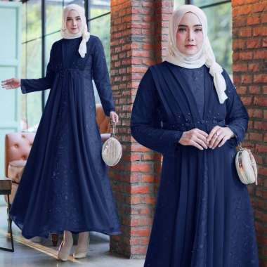 Rumaisha Baju Muslim Wanita Jumbo Gamis Full Brukat Tile Remaja Dewasa Premium Fashion Gamis Kondang