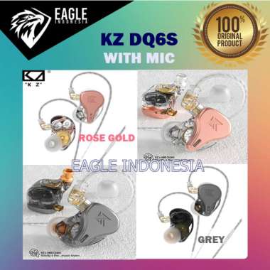 KZ x HBB DQ6S IEM Professional Earphones HiFi Deep Bass WITH MIC GREY