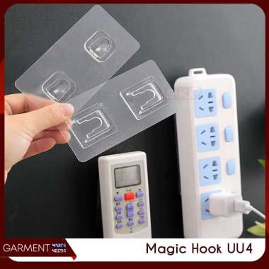 Gantungan Tempel Stop Kontak Remote TV AC Stiker Double Tape Vertikal Magic Hook Tanpa Bor UU4 VERTI