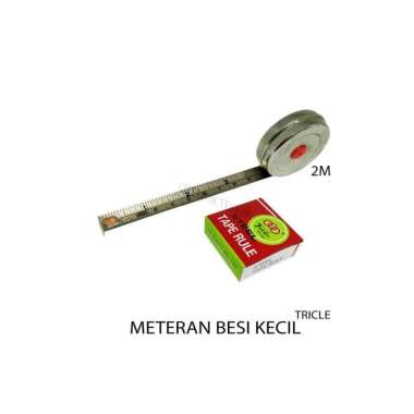 TRICLE STEEL TAPE RULE 2M - METERAN BESI 2 METER - METERAN BULAT 2 M