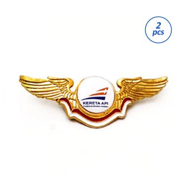 Mulyocreative Logo Kereta Api Indonesia Pin Lencana Wing [2 pcs] Emas