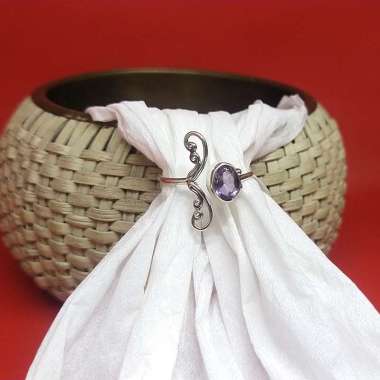 Cincin Ring Perak Silver Bali Asli 925 Kawat Midi Korea Style Batu Akik Natural Pria Laki Wanita Ele