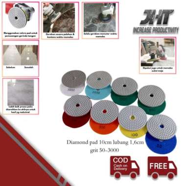 JHT Diamond Pad Poles Batu Alam Gerinda Poles Marmer & Granite Grit 2000