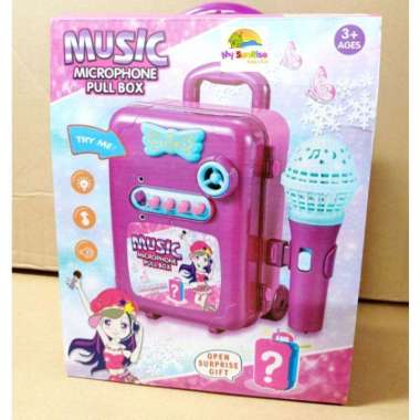 Mainan Anak Music Microphone Pull Box / Mainan Mic / Mic Anak / Microphone Anak Purple
