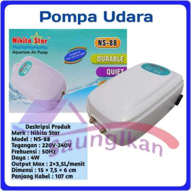 Pompa Aerator Aquarium Aquascape NIKITA STAR NS 88 Plus Air Control