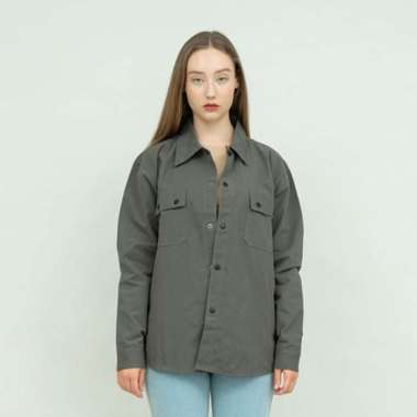 Jaket parka outer jaket wanita semi parka warna Abuabu unisex L