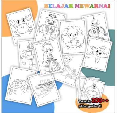 KERTAS MEWARNAI BUKU MEWARNAI BUKU WARNA ANAK PAUD KERTAS GAMBAR 1 LEMBAR