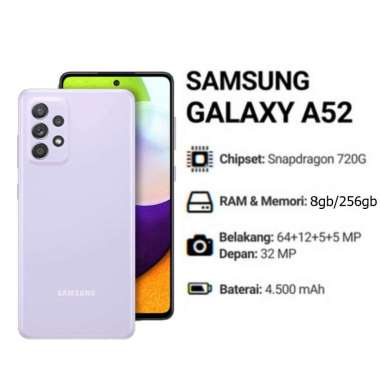 Promo SAMSUNG GALAXY A52 RAM 8GB/256GB FULLSET Diskon 13% di Seller Bestie Gadget - Glodok, Kota Jakarta Barat | Blibli