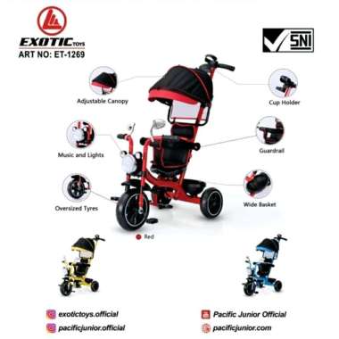 Stroller Sepeda Anak Roda Tiga Exotic ET-1269 Tricycle ET1269 ET 1269