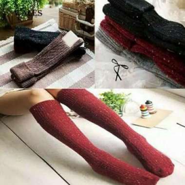 Kaos Kaki Winter Panjang Wanita Pria / Kaos Kaki Panjang Wool Blend Hitam