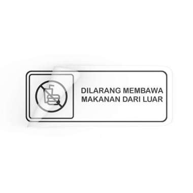 Stiker Dilarang Membawa Makanan Dari Luar - Stiker Dinding - No Food Hitam