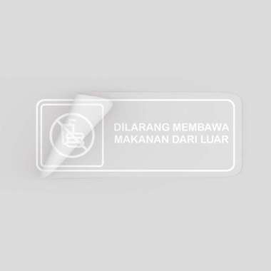 Stiker Dilarang Membawa Makanan Dari Luar - Stiker Dinding - No Food Putih