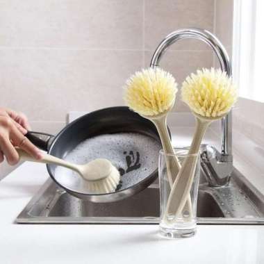 Sikat Dapur Kamar Mandi Wastafel mini kecil Gagang plastik bulat brush
