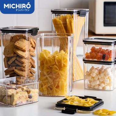 Michiro Toples Makanan Transparan Unik/Toples Bening Kekinian Murah Food Storage 460ml