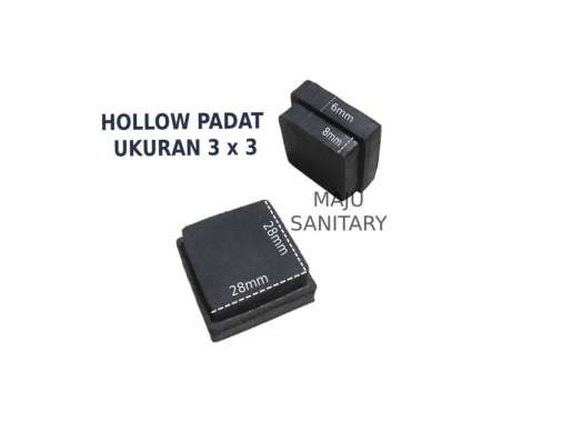 Karet hollow padat 3x3 karet alas penutup kaki besi meja dan kursi karet holo kaki kursi meja