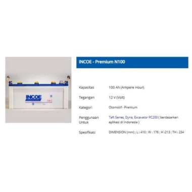 Aki mobil INCOE N100 PREMIUM 95E41R 100AH -36617 IN