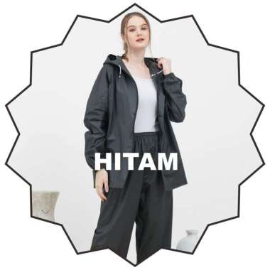 Jas hujan motor jas ujan dewasa setelan jaket celana pria wanita jumbo - L, Hitam XXL Hitam
