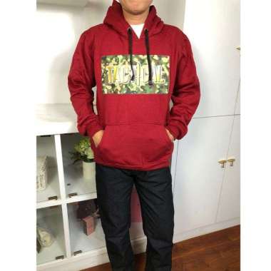 Hoodie Sweater/Sweater Pria Sablon DTF Polyflex Maroon L