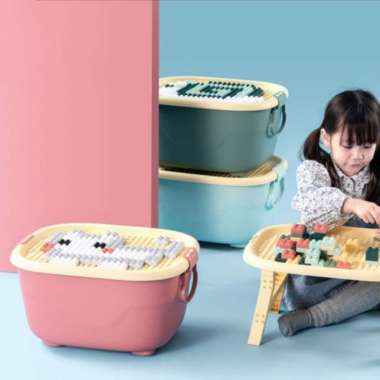 storage box multifungsi kotak mainan anak meja lego blok portable