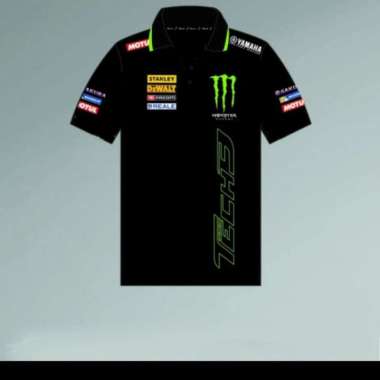 Tshirt polo shirt baju kaos kerah M1 Tech 3 HITAM XL
