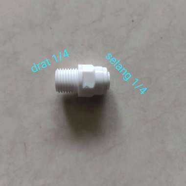 Sok Drat Luar 1/4' x 1/4 selang / SDL drat 1/4inch x selang 1/4inch / Fitting Konektor RO