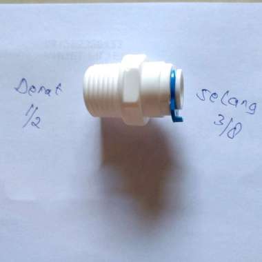Sok Drat Luar 1/2" x 3/8 selang / SDL drat 1/2 in x selang 3/8in / Fitting Konektor RO