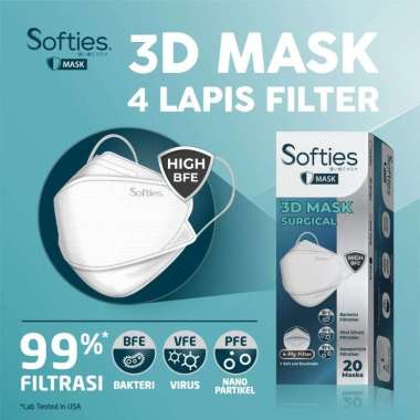 Softies Surgical 3D Mask White Masker [20's]