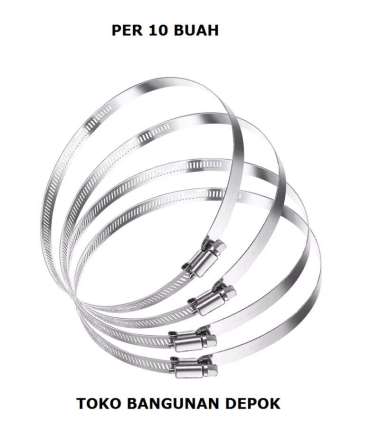 Kelem Pengencang Pipa 217 - 242 mm Stainless Hose Clamp 10 buah