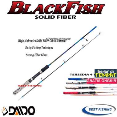 Bisa COD JORAN PANCING DAIDO BLACK FISH FIBER SOLID 120CM 135CM 150CM - 120, Biru Modernlifeshop Joran Pancing 1 Set Murah Lentur dan Kuat Full Carbon 120 Biru Muda