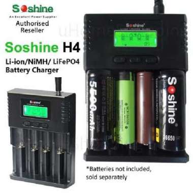 Soshine H4 Charger LiFePO4 18650 Eneloop Nitecore Xtar LCD Display