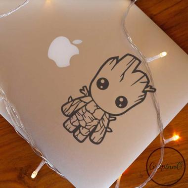 Grapinno Groot Chiby Decal Sticker Laptop for Apple MacBook 13 Inch hitam